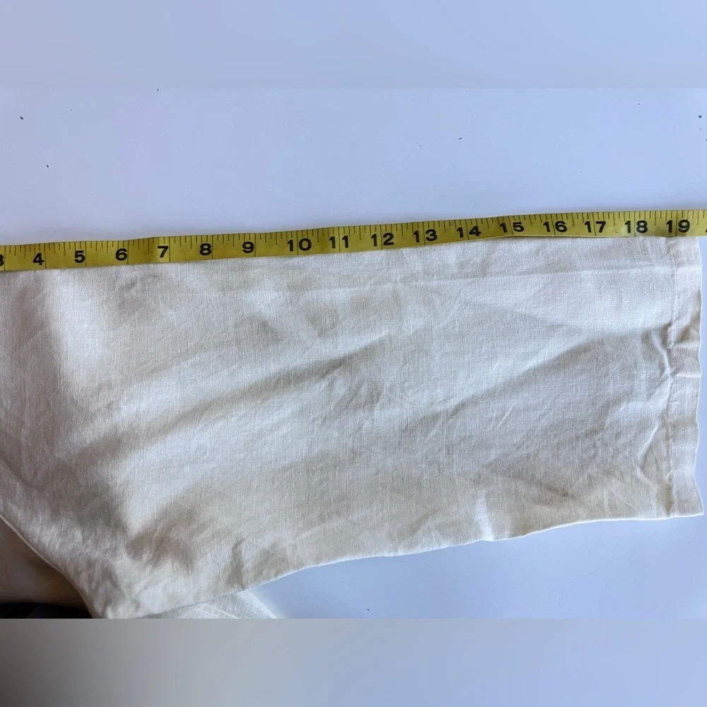 Click Color Me Cotton Beige Cream Linen Pin Tuck Peasant Shirt Dress Size 2XL - Picture 10 of 11